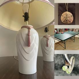 MaxSold Auction: This online auction features dining table & chairs, ceramic table lamps, glass top tables, vintage spring toy horse, toys, sewing machine, wine rack, antique typewriter, vintage jewelry, ping pong table, MCM desk, vintage pins, and much, much, more!!!